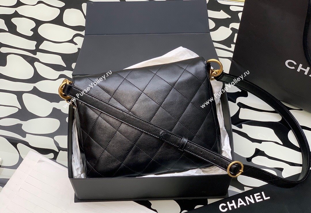 Chanel Quilted Lambskin Large Hobo Bag Black 2024 99335 (yezi-240311001)