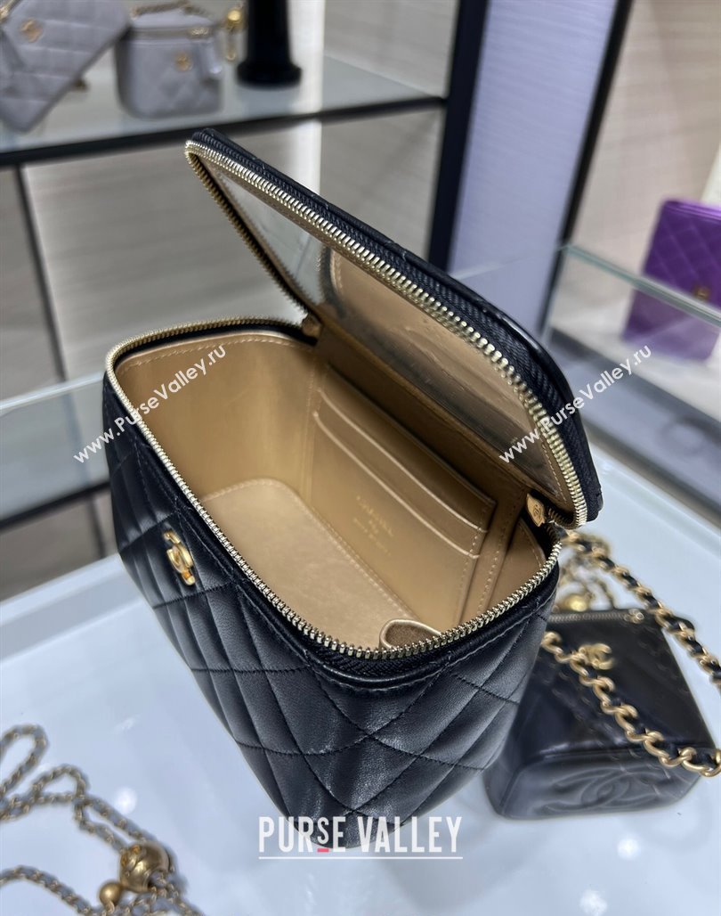 Chanel Lambskin Clutch with Chain and Gold-Tone Ball AP2303 Black 2024 (yezi-240311008)