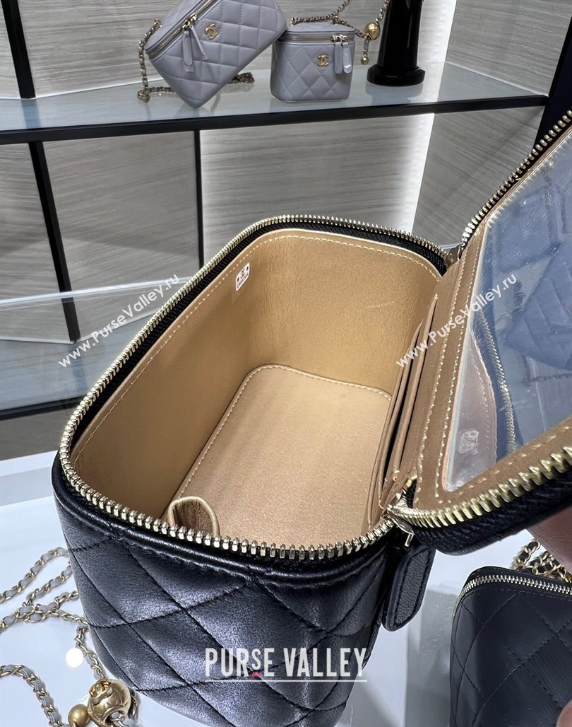 Chanel Lambskin Clutch with Chain and Gold-Tone Ball AP2303 Black 2024 (yezi-240311008)