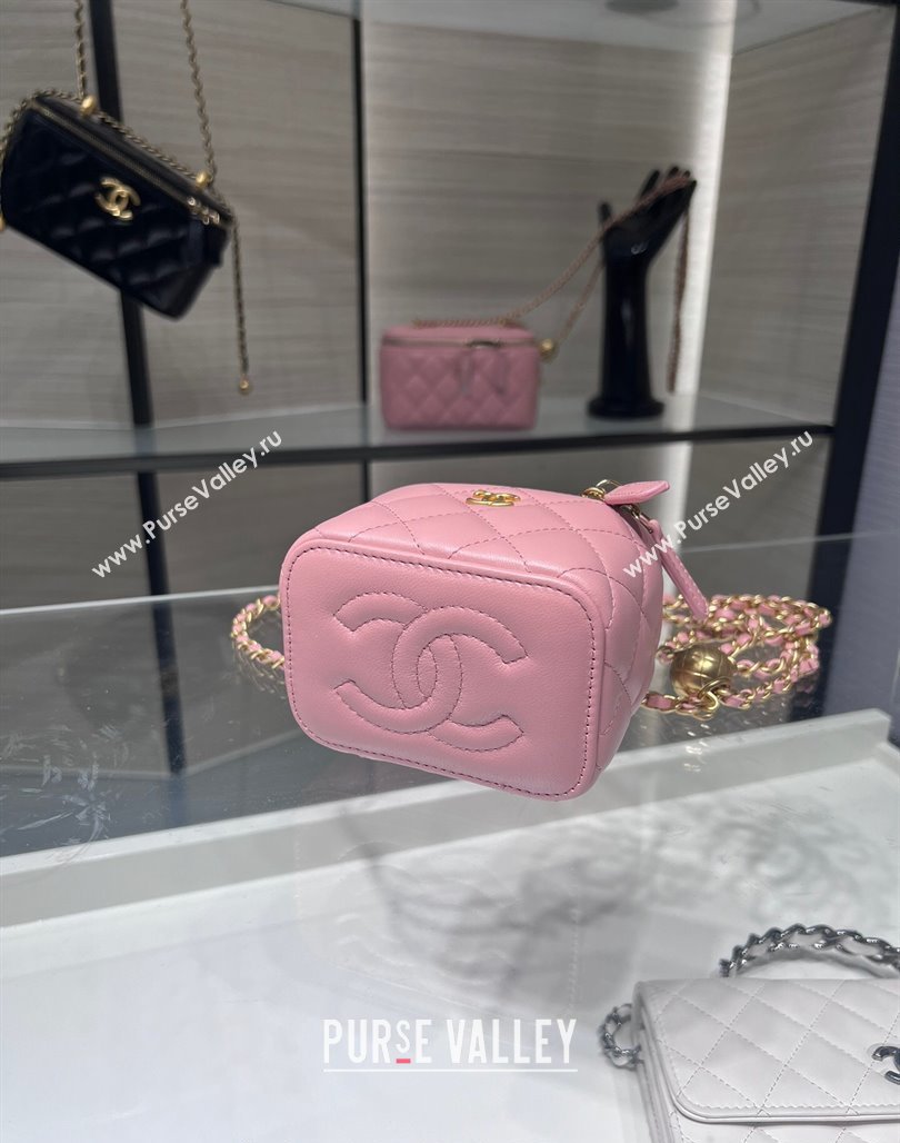 Chanel Lambskin Clutch with Chain and Gold-Tone Ball AP1447 Light Pink 2024 (yezi-240311009)