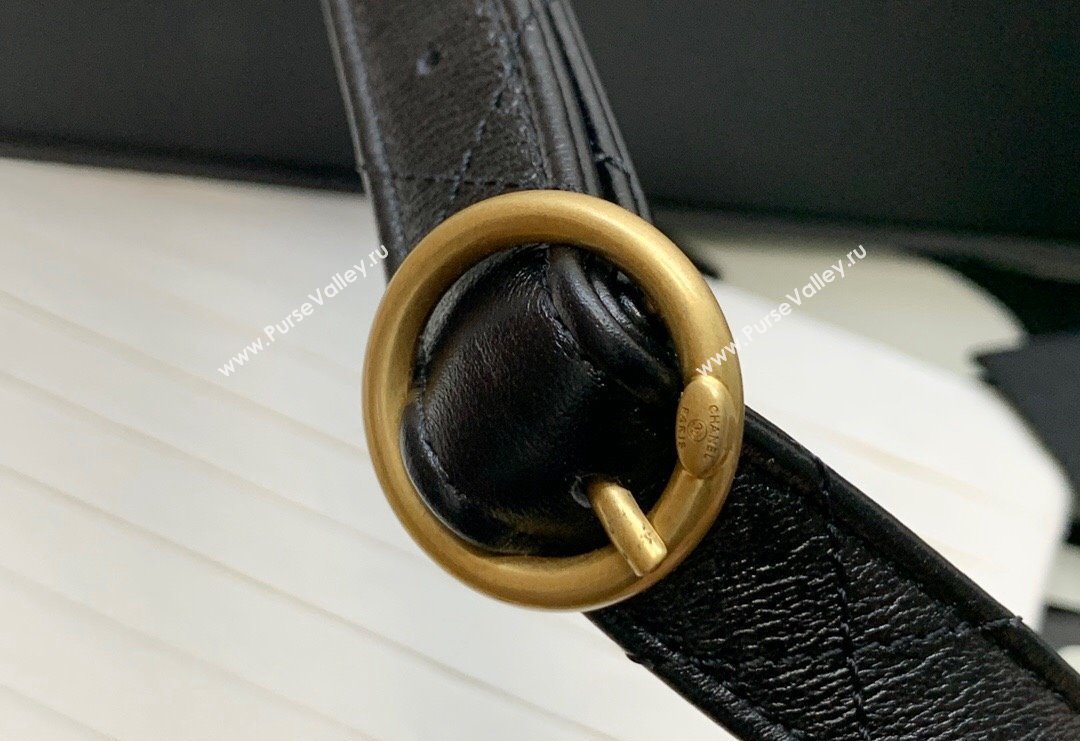 Chanel Quilted Lambskin Large Hobo Bag Black 2024 99335 (yezi-240311001)