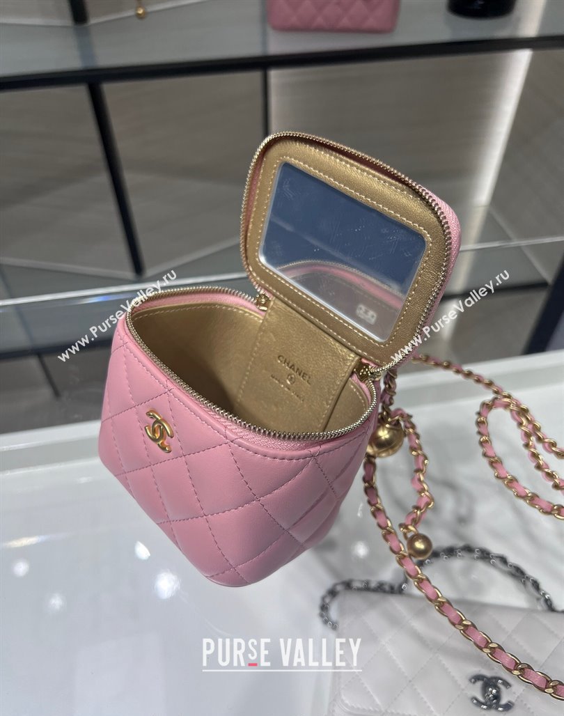 Chanel Lambskin Clutch with Chain and Gold-Tone Ball AP1447 Light Pink 2024 (yezi-240311009)