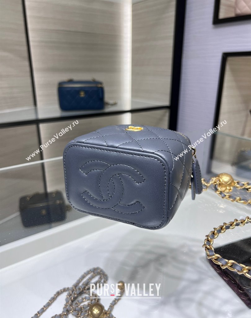 Chanel Lambskin Clutch with Chain and Gold-Tone Ball AP1447 Dark Grey 2024 (yezi-240311011)