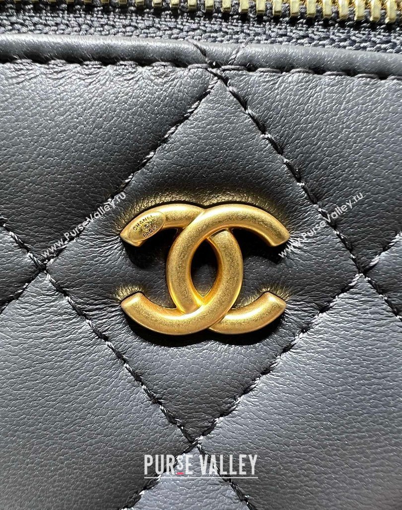 Chanel Lambskin Clutch with Chain and Gold-Tone Ball AP1447 Dark Grey 2024 (yezi-240311011)