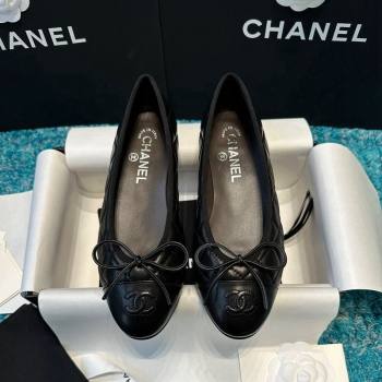 Chanel Classic Quilted Leather Ballet Flat Black 4 2024 0325 (SS-240325028)