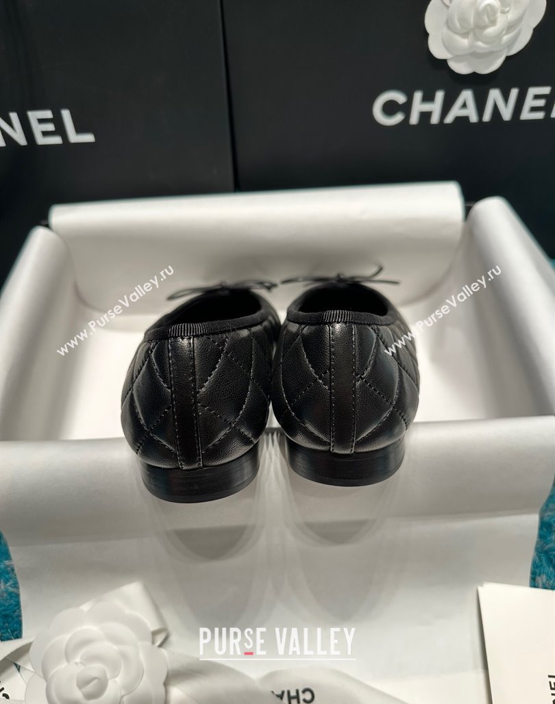 Chanel Classic Quilted Leather Ballet Flat Black 4 2024 0325 (SS-240325028)