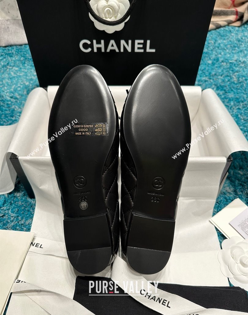 Chanel Classic Quilted Leather Ballet Flat Black 4 2024 0325 (SS-240325028)