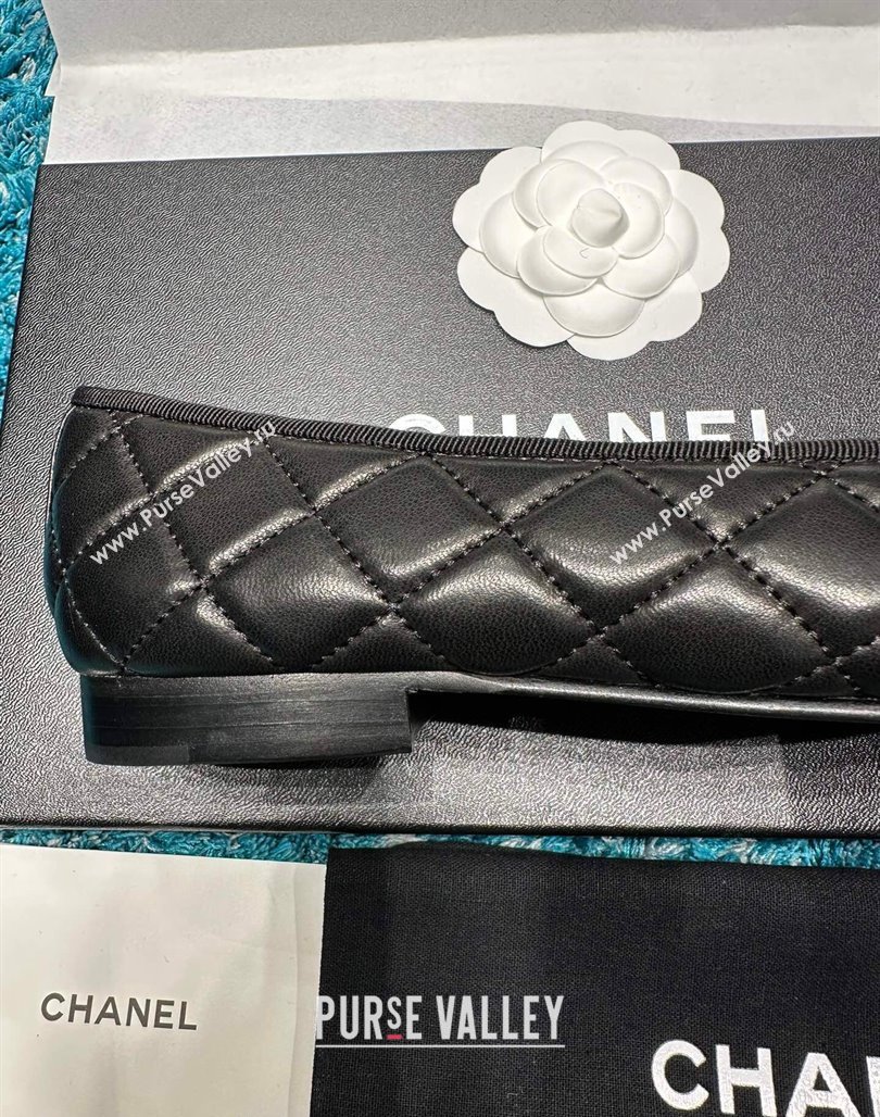 Chanel Classic Quilted Leather Ballet Flat Black 4 2024 0325 (SS-240325028)