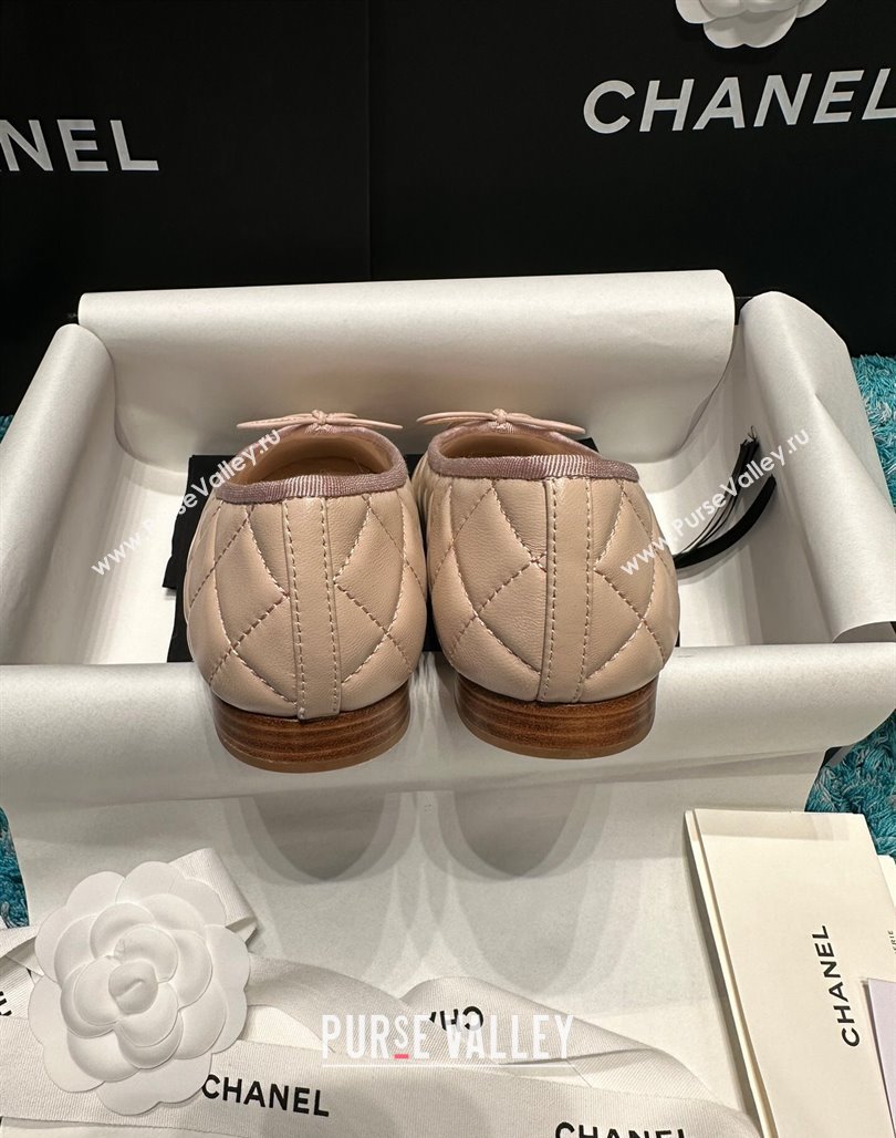 Chanel Classic Quilted Leather Ballet Flat Nude 2 2024 0325 (SS-240325034)