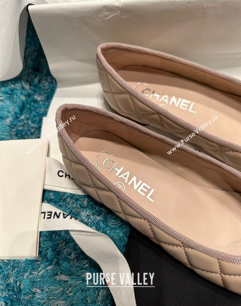 Chanel Classic Quilted Leather Ballet Flat Nude 2 2024 0325 (SS-240325034)