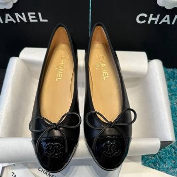 Chanel Classic Calfskin Leather Ballet Flat All Black Upper 2024 0325 (SS-240325038)