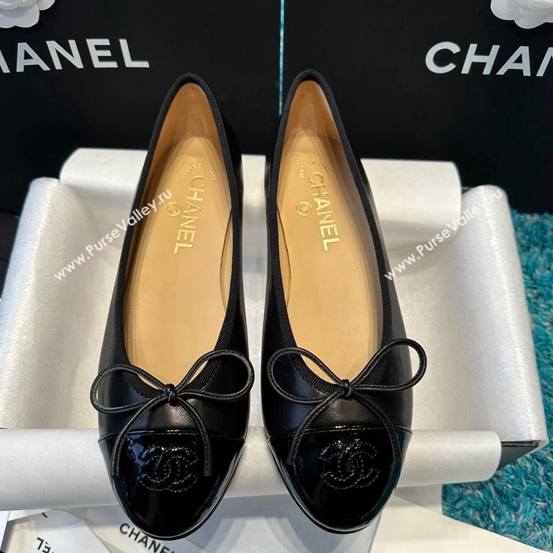 Chanel Classic Calfskin Leather Ballet Flat All Black Upper 2024 0325 (SS-240325038)