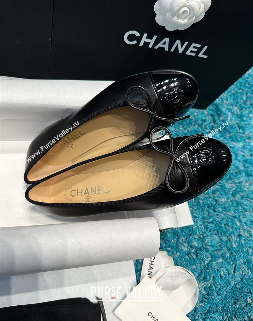 Chanel Classic Calfskin Leather Ballet Flat All Black Upper 2024 0325 (SS-240325038)