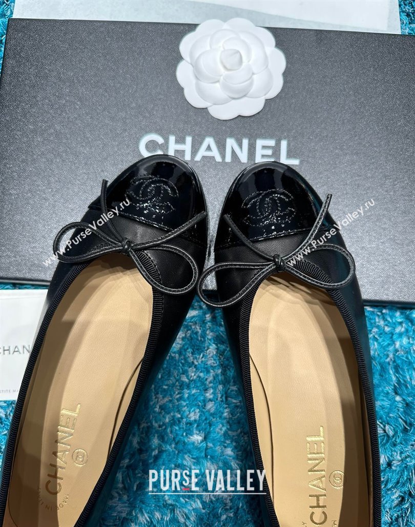 Chanel Classic Calfskin Leather Ballet Flat All Black Upper 2024 0325 (SS-240325038)
