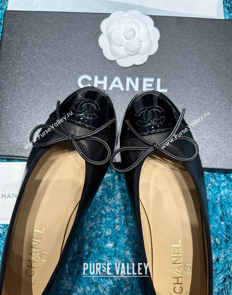 Chanel Classic Calfskin Leather Ballet Flat All Black Upper 2024 0325 (SS-240325038)