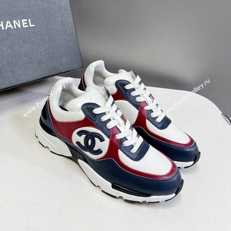 Chanel Calfskin Sneakers with Side CC Navy Blue 2024 0323 (MD-240323062)