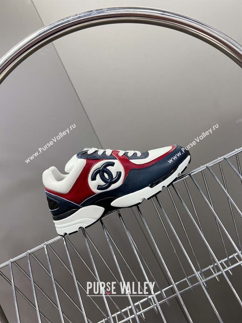 Chanel Calfskin Sneakers with Side CC Navy Blue 2024 0323 (MD-240323062)