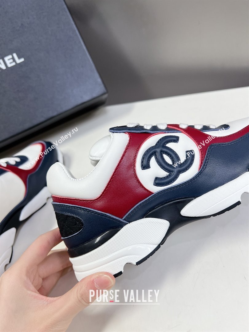 Chanel Calfskin Sneakers with Side CC Navy Blue 2024 0323 (MD-240323062)