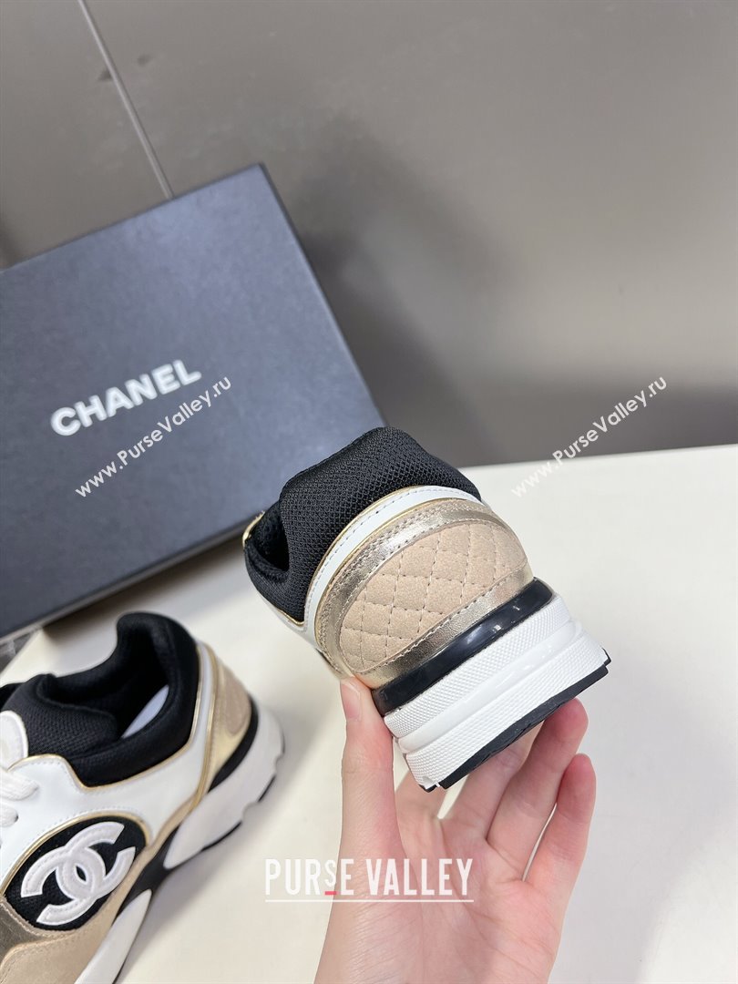 Chanel Mesh, Calfskin Suede Sneakers with Side CC Beige 2024 0323 (MD-240323064)