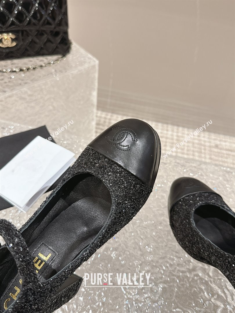 Chanel Glitters Mary Janes Platform Pumps Black 2024 0323 (MD-240323082)