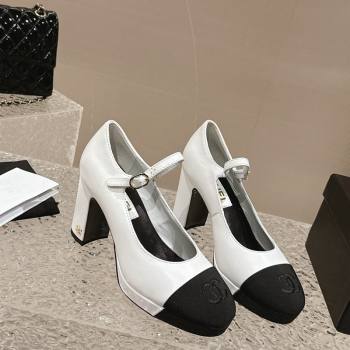 Chanel Lambskin Mary Janes Platform Pumps White 2024 0323 (MD-240323085)