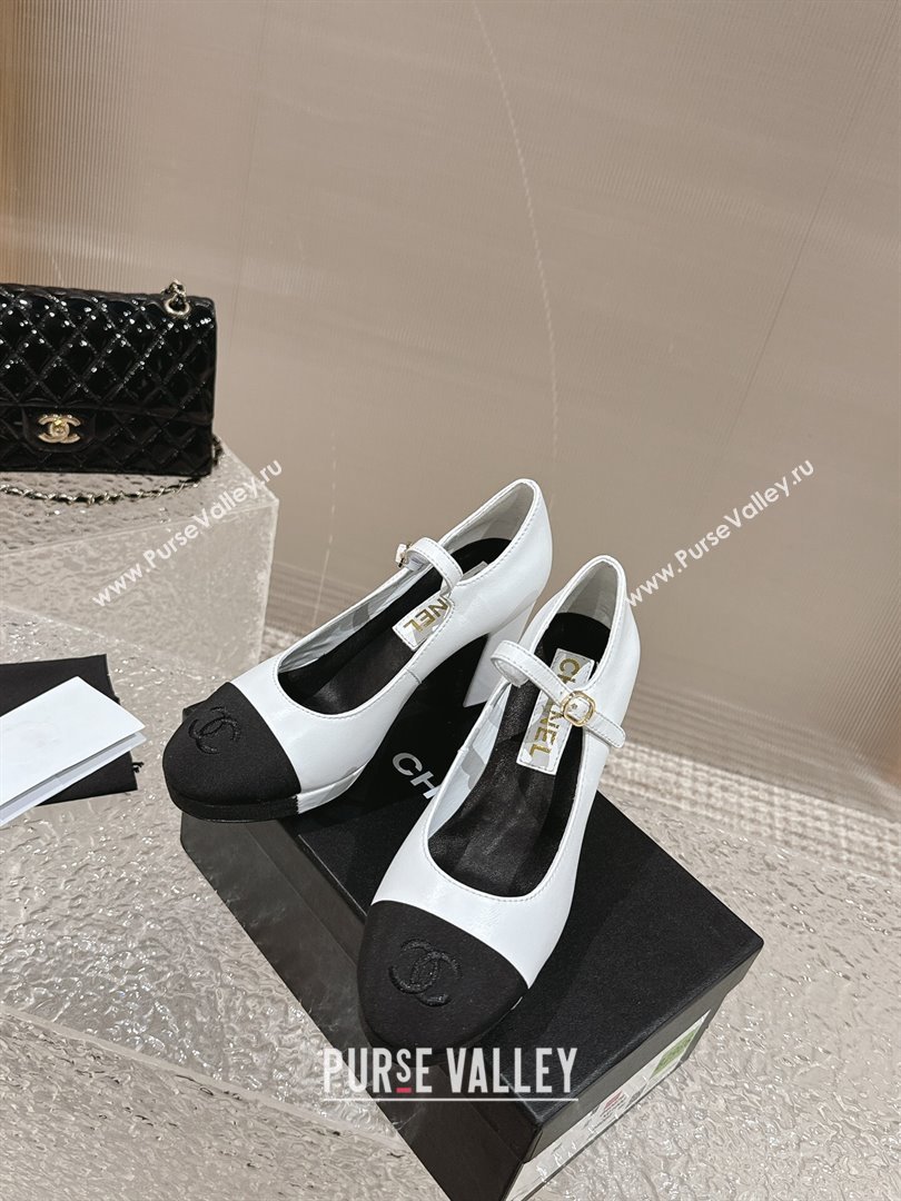 Chanel Lambskin Mary Janes Platform Pumps White 2024 0323 (MD-240323085)