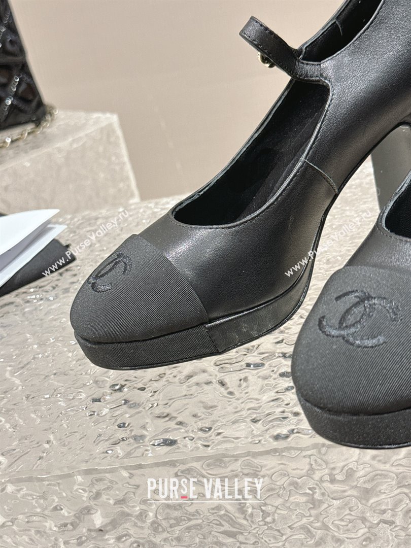 Chanel Lambskin Mary Janes Platform Pumps Black 2024 0323 (MD-240323086)