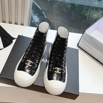 Chanel Patent Calfskin High-Top Sneakers G45561 Black 2024 (SS-240323093)