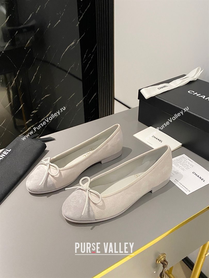 Chanel Suede Classic Ballet Flat Grey 2024 0322 (MD-240322051)