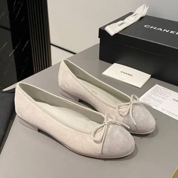 Chanel Suede Classic Ballet Flat Grey 2024 0322 (MD-240322051)