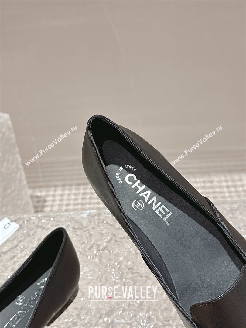 Chanel Lambskin Grosgrain Pointed Ballet Flat Black 2024 032202 (MD-240322130)