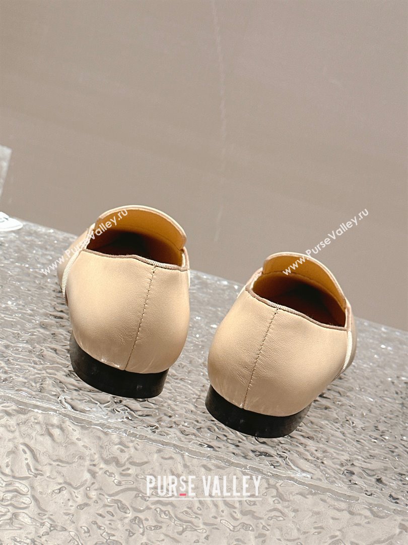 Chanel Lambskin Grosgrain Pointed Ballet Flat Beige 2024 032202 (MD-240322131)