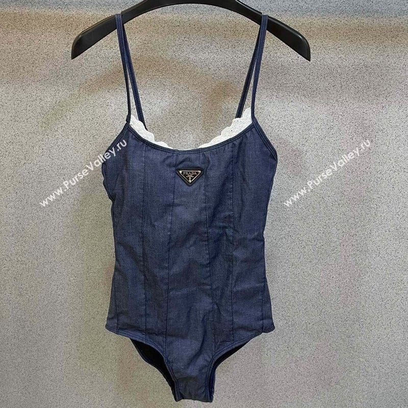Prada Swimwear with Lace Denim Blue 2024 (A-240401140)