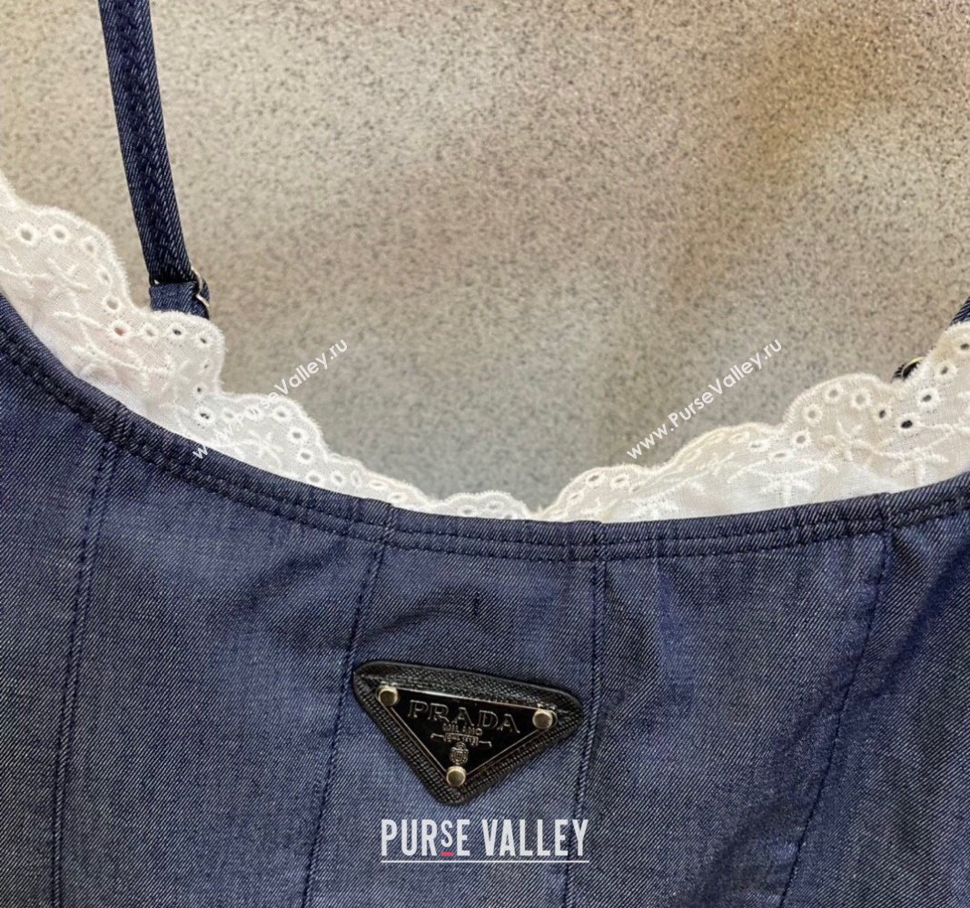 Prada Swimwear with Lace Denim Blue 2024 (A-240401140)