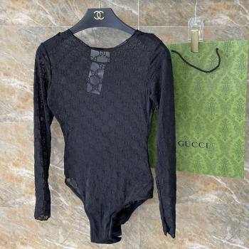 Gucci GG Mesh Swimwear Black 2024 GG040102 (A-240401156)