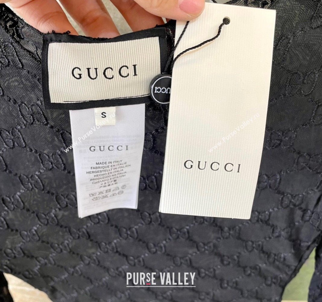 Gucci GG Mesh Swimwear Black 2024 GG040102 (A-240401156)