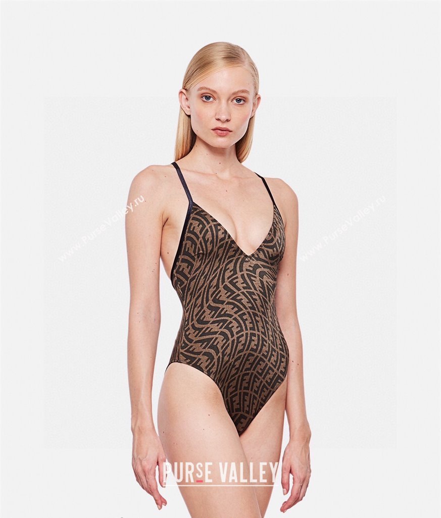 Fendi FF Swimwear Brown/Black 2024 FE040101 (A-240401158)