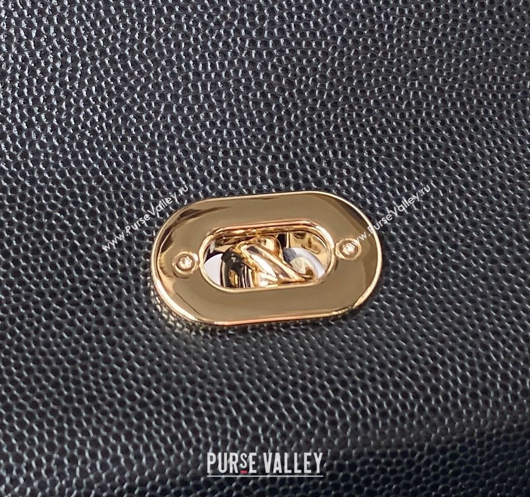 Chanel Grained Calfskin Medium Flap Bag with Top Handle AS4712 Black 2024 (yezi-240411027)