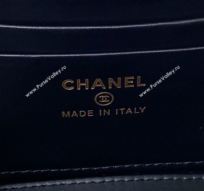 Chanel Shiny Crumpled Lambskin Clutch with Chain and Pearls Top Handle AP3804 Black 2024 (yezi-240411001)