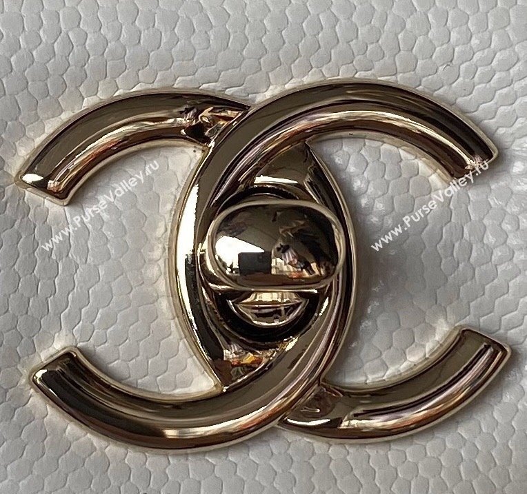 Chanel Grained Calfskin Medium Flap Bag with Top Handle AS4712 White 2024 (yezi-240411028)