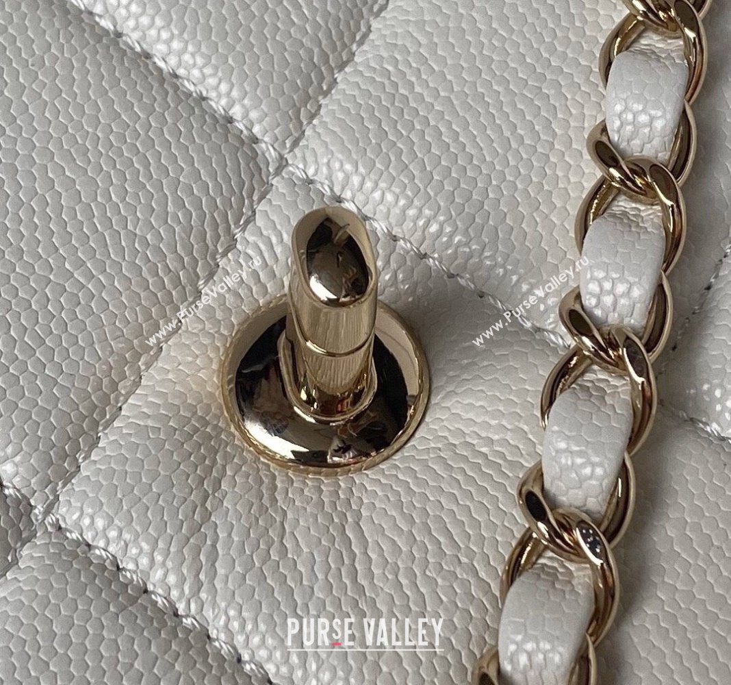 Chanel Grained Calfskin Medium Flap Bag with Top Handle AS4712 White 2024 (yezi-240411028)