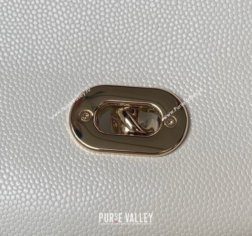 Chanel Grained Calfskin Medium Flap Bag with Top Handle AS4712 White 2024 (yezi-240411028)