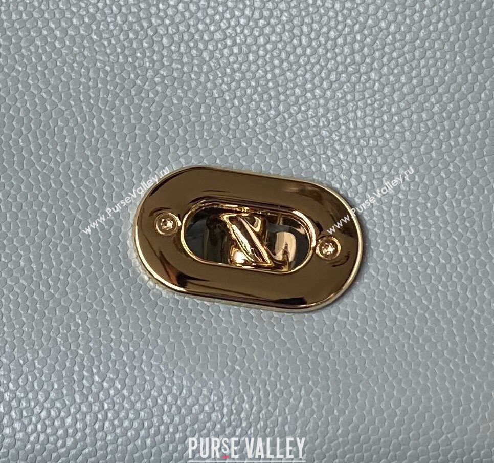 Chanel Grained Calfskin Medium Flap Bag with Top Handle AS4712 Light Blue 2024 (yezi-240411029)