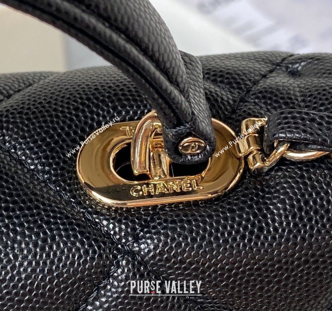 Chanel Grained Calfskin Small Flap Bag with Top Handle AS4711 Black 2024 (yezi-240411030)