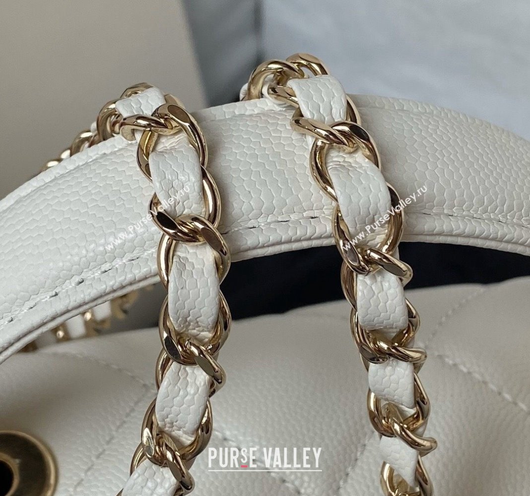 Chanel Grained Calfskin Small Flap Bag with Top Handle AS4711 White 2024 (yezi-240411031)