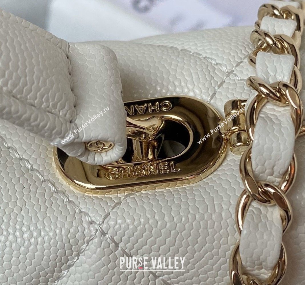 Chanel Grained Calfskin Small Flap Bag with Top Handle AS4711 White 2024 (yezi-240411031)