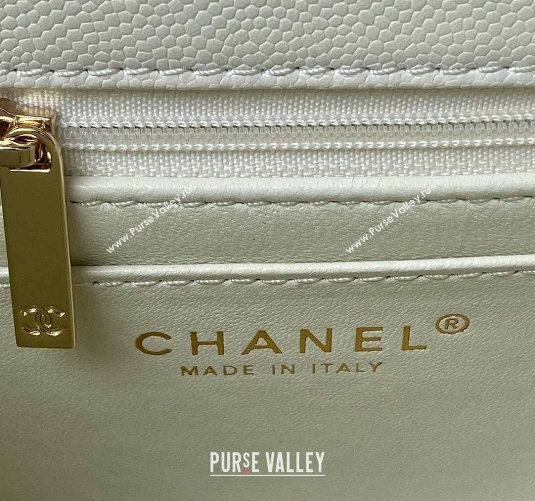 Chanel Grained Calfskin Small Flap Bag with Top Handle AS4711 White 2024 (yezi-240411031)