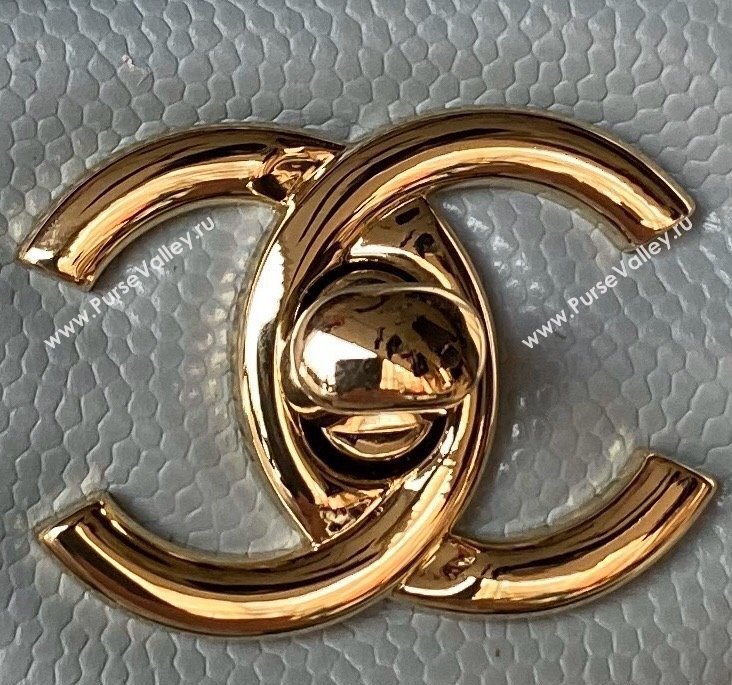 Chanel Grained Calfskin Small Flap Bag with Top Handle AS4711 Light Blue 2024 (yezi-240411032)