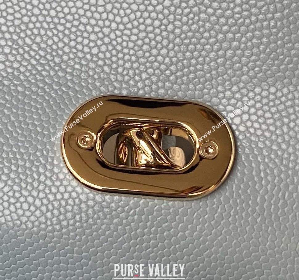 Chanel Grained Calfskin Small Flap Bag with Top Handle AS4711 Light Blue 2024 (yezi-240411032)