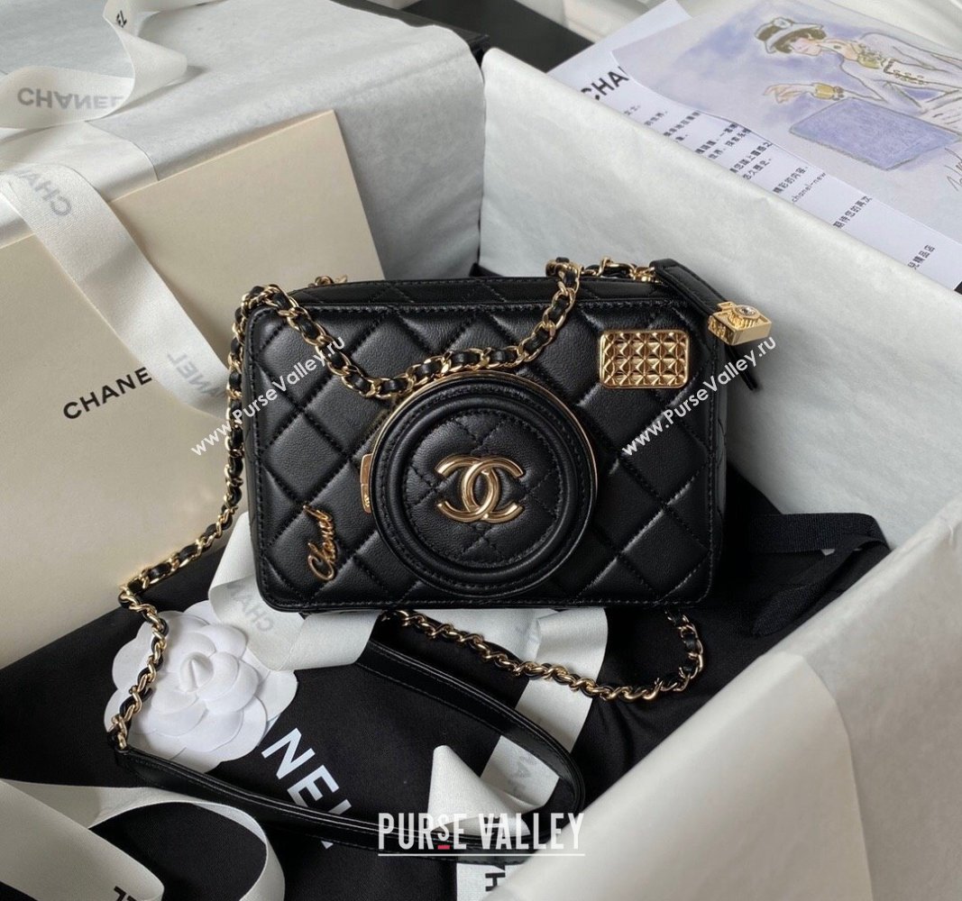 Chanel Lambskin Camera Bag AS4817 Black 2024 (yezi-240411033)